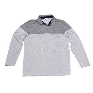 Bean Pole Long Sleeve Striped Polo Shirt golf 100 Gray size M A005348